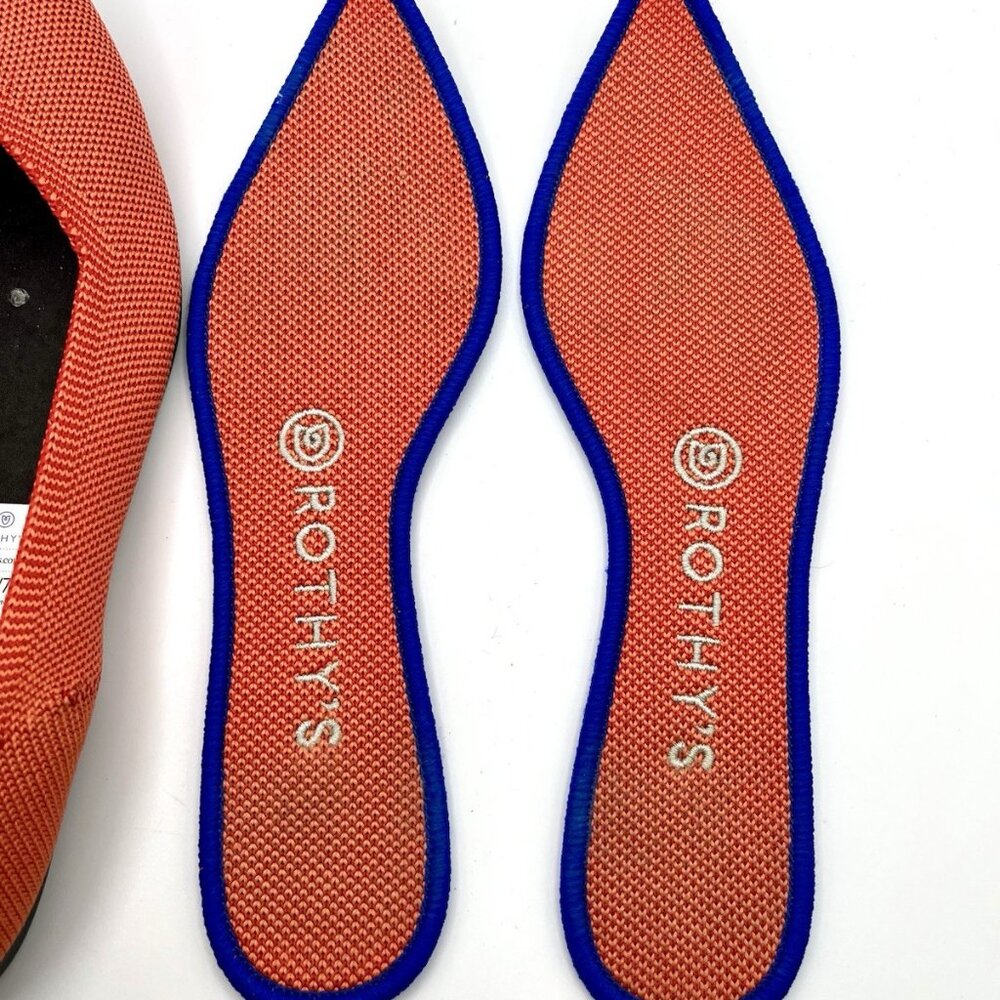 Rothy’s The Point Orange Knit Ballet Flats Women’s 7.5 Washable Casual - Picture 9 of 10